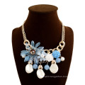 latest design pearl necklace big flower charm necklace for womens